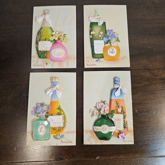 Pamela Gladding Vintage Perfume Plaques - Picture 1 of 4